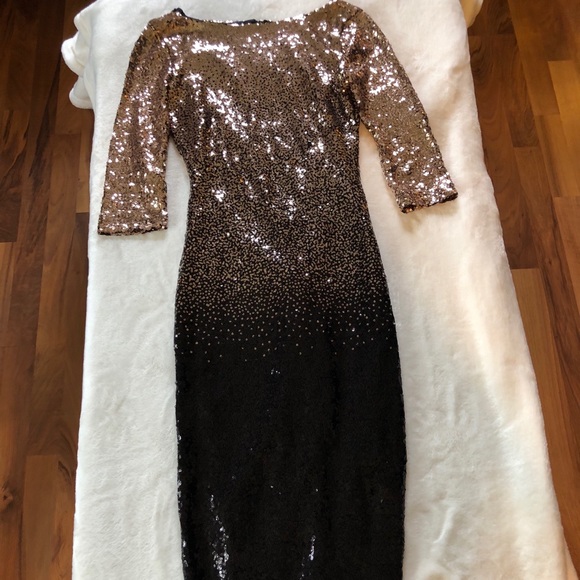 All-over Sequin gold and black dress - Picture 3 of 6